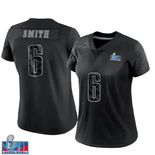 Philadelphia Eagles Women's DeVonta Smith Limited Reflective Super Bowl LVII Patch Jersey - Black