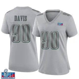 Philadelphia Eagles Women's Jordan Davis Game Atmosphere Fashion Super Bowl LVII Patch Jersey - Gray