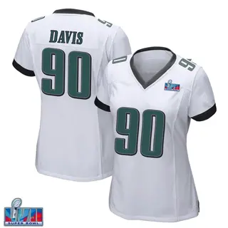 Philadelphia Eagles Women's Jordan Davis Game Super Bowl LVII Patch Jersey - White
