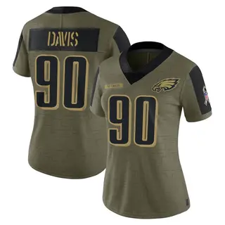 Philadelphia Eagles Women's Jordan Davis Limited 2021 Salute To Service Jersey - Olive