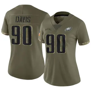 Philadelphia Eagles Women's Jordan Davis Limited 2022 Salute To Service Jersey - Olive