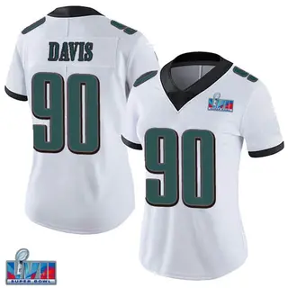 Philadelphia Eagles Women's Jordan Davis Limited Vapor Untouchable Super Bowl LVII Patch Jersey - White