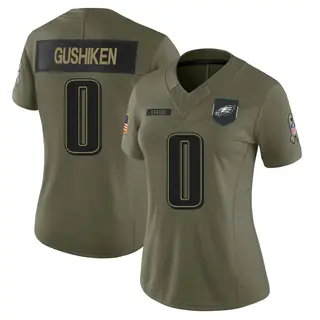 Philadelphia Eagles Women's Kapena Gushiken Limited 2025 Salute to Service Jersey - Olive