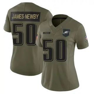 Philadelphia Eagles Women's Keyshawn James-Newby Limited 2025 Salute to Service Jersey - Olive