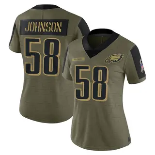 Philadelphia Eagles Women's Kyron Johnson Limited 2021 Salute To Service Jersey - Olive