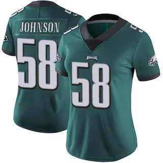 Philadelphia Eagles Women's Kyron Johnson Limited Midnight Team Color Vapor Untouchable Jersey - Green