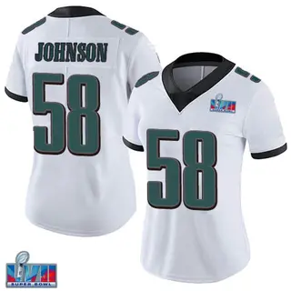 Philadelphia Eagles Women's Kyron Johnson Limited Vapor Untouchable Super Bowl LVII Patch Jersey - White