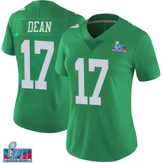 Philadelphia Eagles Women's Nakobe Dean Limited Vapor Untouchable Super Bowl LVII Patch Jersey - Green