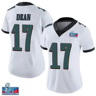 Philadelphia Eagles Women's Nakobe Dean Limited Vapor Untouchable Super Bowl LVII Patch Jersey - White