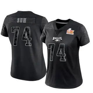Philadelphia Eagles Women's Ndamukong Suh Limited Reflective Super Bowl LIX Jersey - Black
