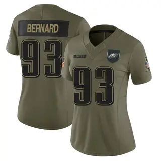 Philadelphia Eagles Women's Uar Bernard Limited 2025 Salute to Service Jersey - Olive