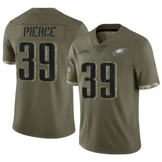 Philadelphia Eagles Youth Dameon Pierce Limited 2022 Salute To Service Jersey - Olive