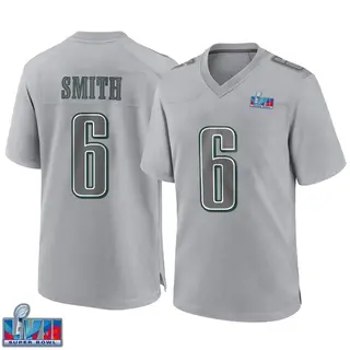 Philadelphia Eagles Youth DeVonta Smith Game Atmosphere Fashion Super Bowl LVII Patch Jersey - Gray