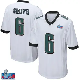 Philadelphia Eagles Youth DeVonta Smith Game Super Bowl LVII Patch Jersey - White
