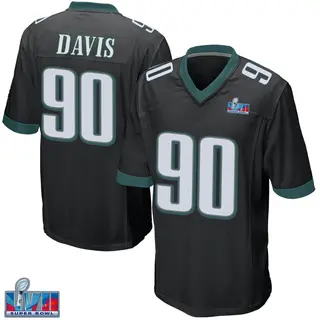 Philadelphia Eagles Youth Jordan Davis Game Alternate Super Bowl LVII Patch Jersey - Black
