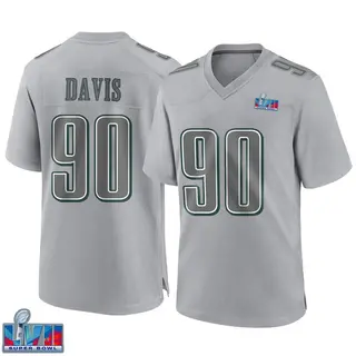 Philadelphia Eagles Youth Jordan Davis Game Atmosphere Fashion Super Bowl LVII Patch Jersey - Gray