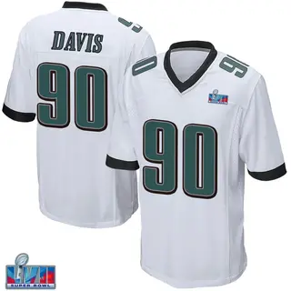 Philadelphia Eagles Youth Jordan Davis Game Super Bowl LVII Patch Jersey - White
