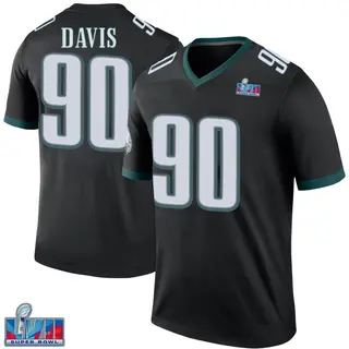 Philadelphia Eagles Youth Jordan Davis Legend Color Rush Super Bowl LVII Patch Jersey - Black