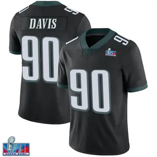 Philadelphia Eagles Youth Jordan Davis Limited Alternate Vapor Untouchable Super Bowl LVII Patch Jersey - Black