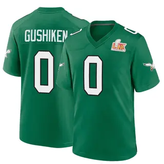 Philadelphia Eagles Youth Kapena Gushiken Game Kelly Alternate Super Bowl LIX Jersey - Green