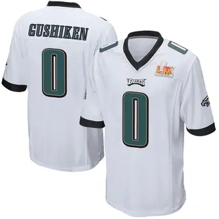 Philadelphia Eagles Youth Kapena Gushiken Game Super Bowl LIX Jersey - White