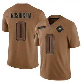 Philadelphia Eagles Youth Kapena Gushiken Limited 2023 Salute To Service Jersey - Brown