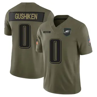 Philadelphia Eagles Youth Kapena Gushiken Limited 2025 Salute to Service Jersey - Olive