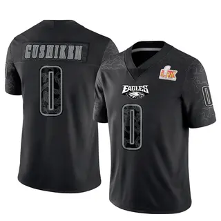 Philadelphia Eagles Youth Kapena Gushiken Limited Reflective Super Bowl LIX Jersey - Black