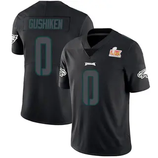 Philadelphia Eagles Youth Kapena Gushiken Limited Super Bowl LIX Jersey - Black Impact