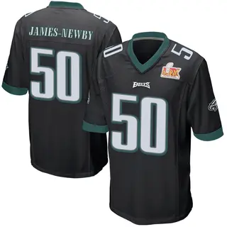 Philadelphia Eagles Youth Keyshawn James-Newby Game Alternate Super Bowl LIX Jersey - Black