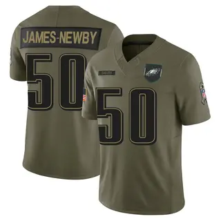 Philadelphia Eagles Youth Keyshawn James-Newby Limited 2025 Salute to Service Jersey - Olive