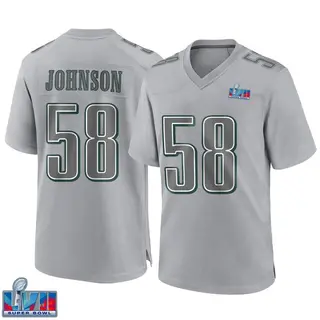 Philadelphia Eagles Youth Kyron Johnson Game Atmosphere Fashion Super Bowl LVII Patch Jersey - Gray