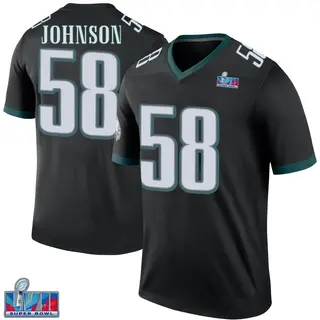 Philadelphia Eagles Youth Kyron Johnson Legend Color Rush Super Bowl LVII Patch Jersey - Black