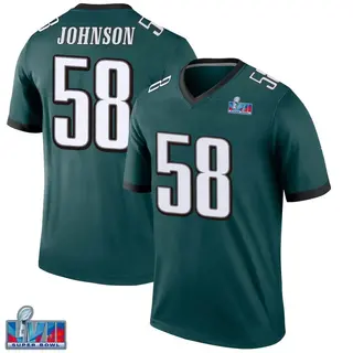 Philadelphia Eagles Youth Kyron Johnson Legend Super Bowl LVII Patch Jersey - Green