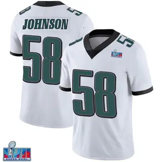 Philadelphia Eagles Youth Kyron Johnson Limited Vapor Untouchable Super Bowl LVII Patch Jersey - White
