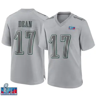 Philadelphia Eagles Youth Nakobe Dean Game Atmosphere Fashion Super Bowl LVII Patch Jersey - Gray