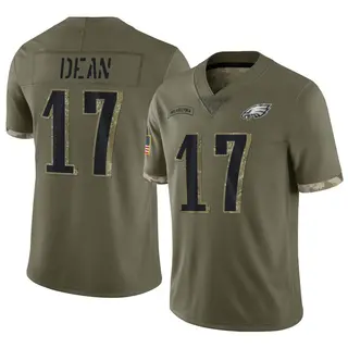 Philadelphia Eagles Youth Nakobe Dean Limited 2022 Salute To Service Jersey - Olive
