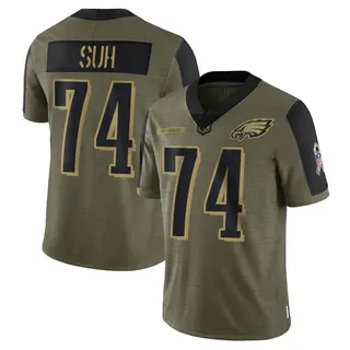 Philadelphia Eagles Youth Ndamukong Suh Limited 2021 Salute To Service Jersey - Olive