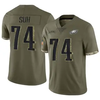 Philadelphia Eagles Youth Ndamukong Suh Limited 2022 Salute To Service Jersey - Olive