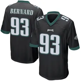 Philadelphia Eagles Youth Uar Bernard Game Alternate Jersey - Black