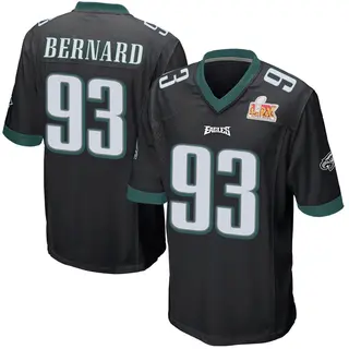 Philadelphia Eagles Youth Uar Bernard Game Alternate Super Bowl LIX Jersey - Black