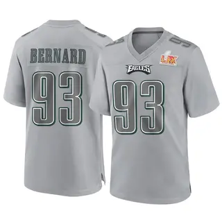 Philadelphia Eagles Youth Uar Bernard Game Atmosphere Fashion Super Bowl LIX Jersey - Gray