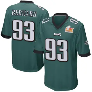 Philadelphia Eagles Youth Uar Bernard Game Team Color Super Bowl LIX Jersey - Green